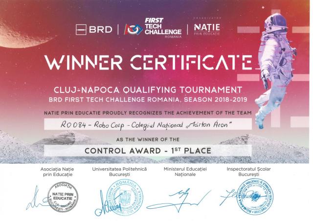 A RoboCorp a kolozsvári First Tech Challenge válogató versenyen